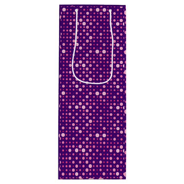 Polka Dot 01.Pink DPurple BG Wine Gift Bag (Front)