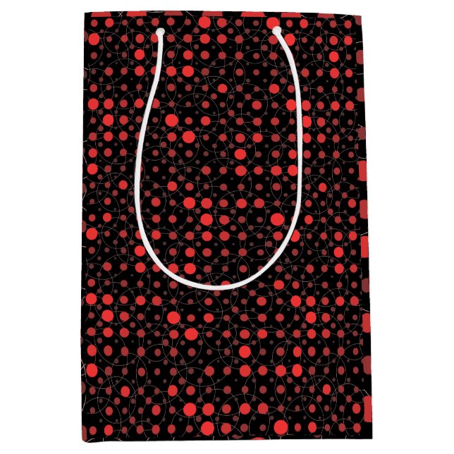 Polka Dot 01A.Red Black BG Medium Gift Bag (Front)