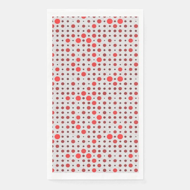 Polka Dot 01A.Red offwhite BG Napkin (Front)