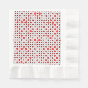 Polka Dot 01A.Red offwhite BG Napkin