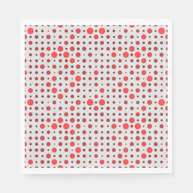 Polka Dot 01A.Red offwhite BG Napkin (Front)