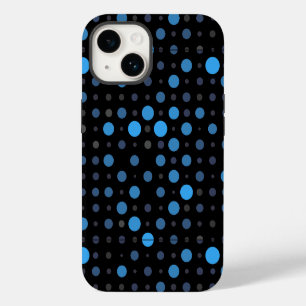 Polka Dot 01X.Blue Shade Black BG iPhone 14 Case