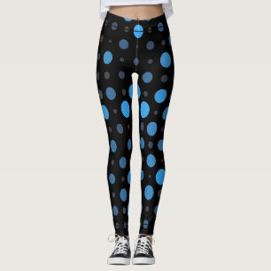 Polka Dot 01X.Blue Shade Black BG Leggings