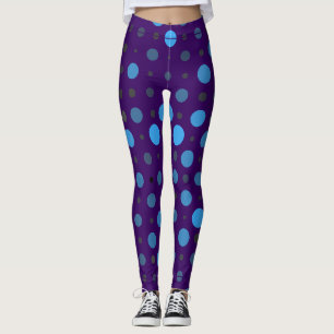 Polka Dot 01X.Blue Shade D Purple BG Leggings