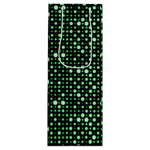 Polka Dot 02.Green. Black BG Wine Gift Bag