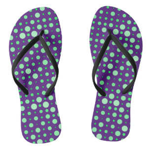 Polka Dot 02.Green. D Purple BG Thongs