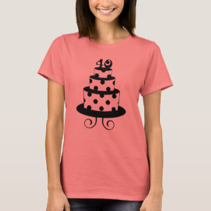 Polka Dot 40th Birthday Anniversary Cake T-Shirt