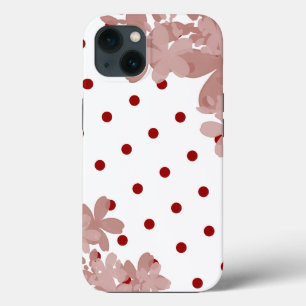 Polka Dot And Floral Pattern iPhone 13 Case