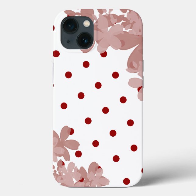 Polka Dot And Floral Pattern Case-Mate iPhone Case (Back)