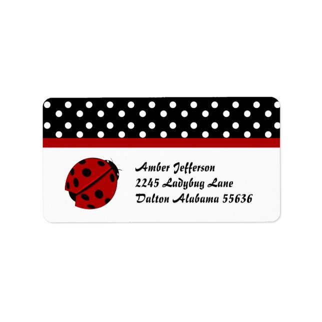 Polka Dot and Lady Bug Address Labels (Front)