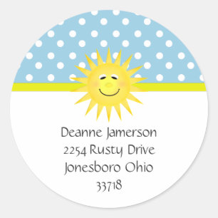 Polka Dot and Sunshine Address Stickers