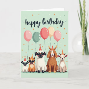 Polka Dot Animal Birthday Card