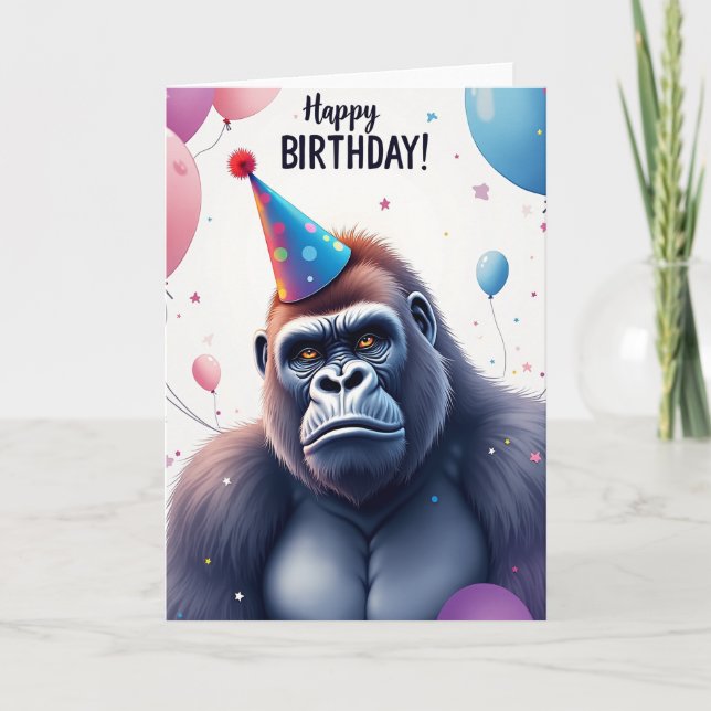 Polka Dot Ape Birthday Card (Front)
