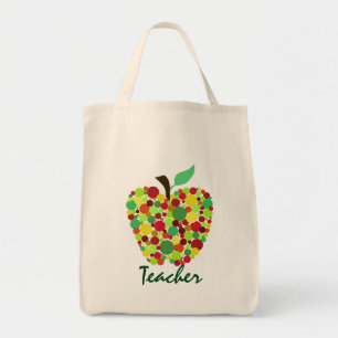 Polka Dot Apple Teacher's Tote Bag