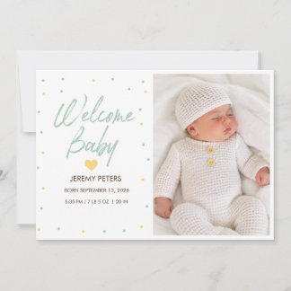 Polka Dot Baby Birth Announcement