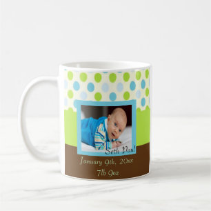 Polka Dot Baby Boy Photo Keepsake Coffee Mug