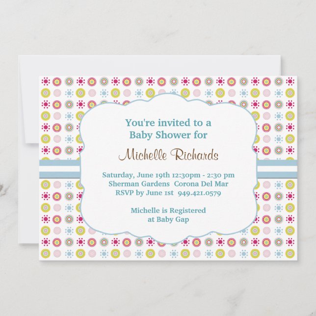 Polka Dot Baby Shower Invitation (Front)