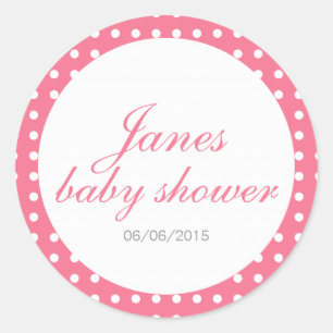 Polka dot baby shower stickers