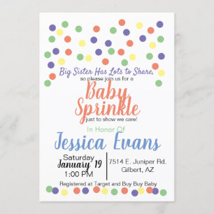 Polka Dot Baby Sprinkle Baby Shower Invitations
