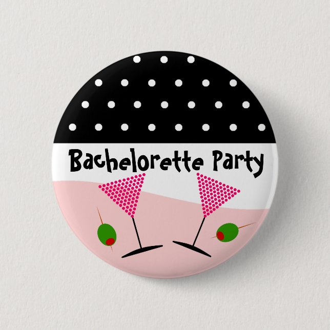 Polka Dot Bachelorette Party 6 Cm Round Badge (Front)