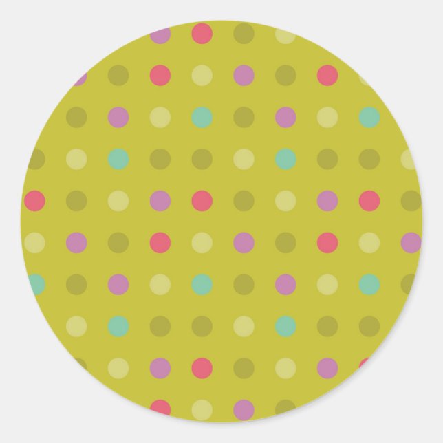 Polka-dot background pattern classic round sticker (Front)