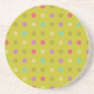 Polka-dot background pattern coaster