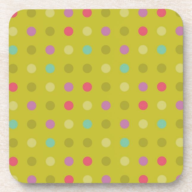 Polka-dot background pattern coaster (Front)