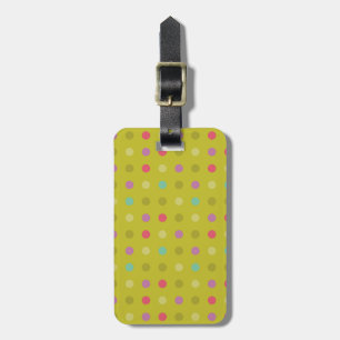 Polka-dot background pattern luggage tag