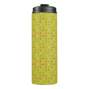 Polka-dot background pattern thermal tumbler