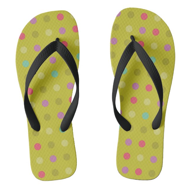 Polka-dot background pattern thongs (Footbed)