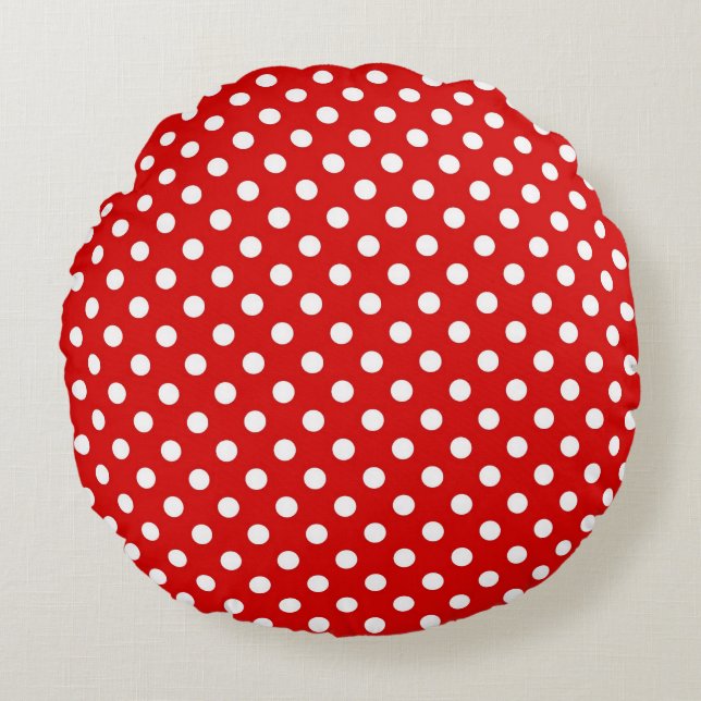 Polka dot background round cushion (Front)