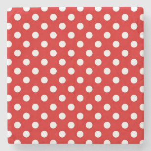 Polka dot background stone coaster