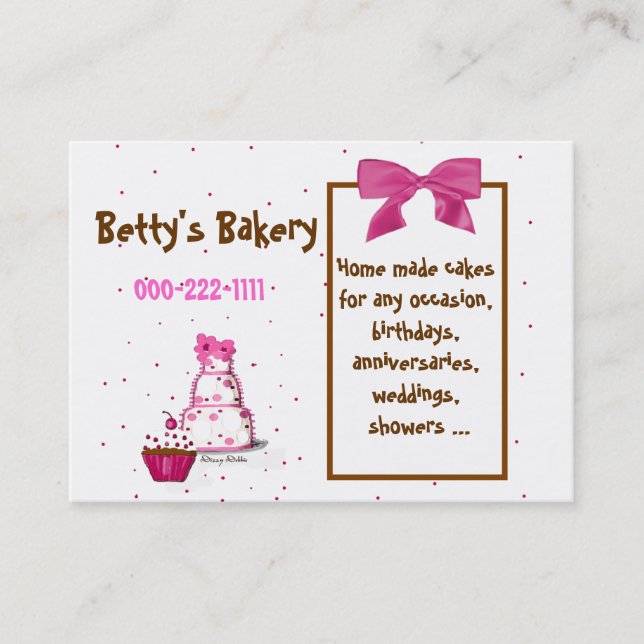 Polka Dot Bakery Business Card (Front)