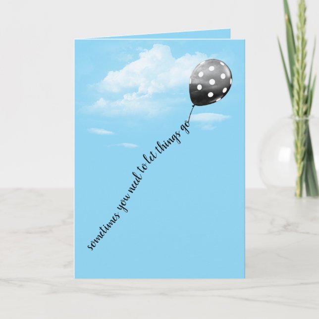 Polka Dot Balloon Thinking of You Card (Front)
