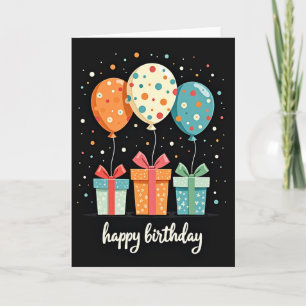Polka Dot Balloons Birthday Card
