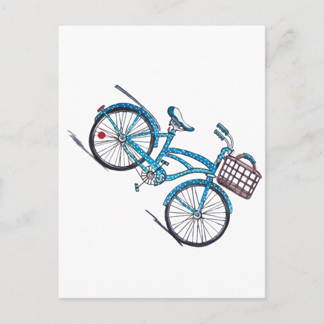 Polka Dot Beach Cruiser Postcard (Front)