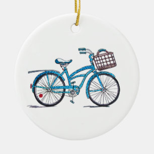 Polka Dot Beach Crusier Ceramic Ornament