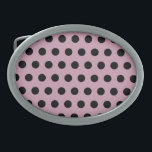 Polka Dot Belt Buckle (Pink & Black)<br><div class="desc">Vintage polka dots...  for those who love to live a retro lifestyle... 

Light pink background with black polka dots... 

Great little gift idea...  for birthdays,  celebrations,  holidays and more...  and an everyday essential... </div>