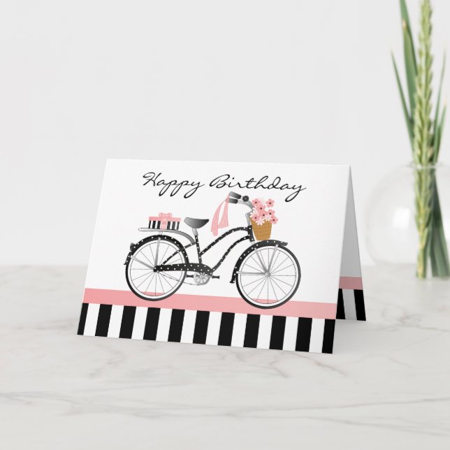 Polka Dot Bicycle-no yellow gradient Card (Front)