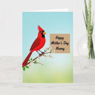 Polka Dot Bird Branch Art Card