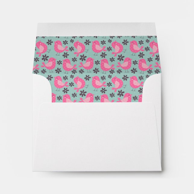 Polka Dot Birds and Flowers Envelope (Back (Bottom))