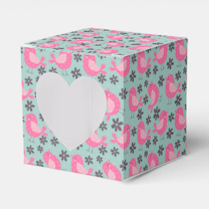 Polka Dot Birds and Flowers Favour Box