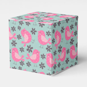 Polka Dot Birds and Flowers Favour Box