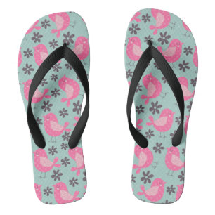 Polka Dot Birds and Flowers Thongs