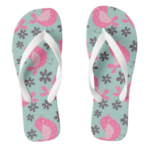 Polka Dot Birds and Flowers Thongs