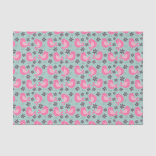 Polka Dot Birds and Flowers Tissue Paper