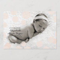 Polka Dot Birth Announcement // Confetti