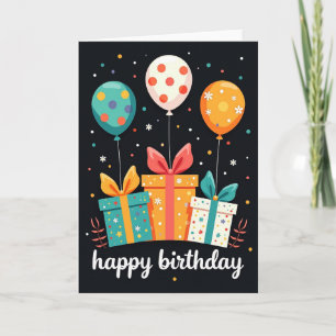 Polka Dot Birthday Balloons Card