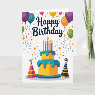 Polka Dot Birthday Cake Card