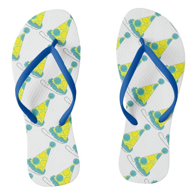Polka Dot Birthday Party Hat Flip Flops (Footbed)